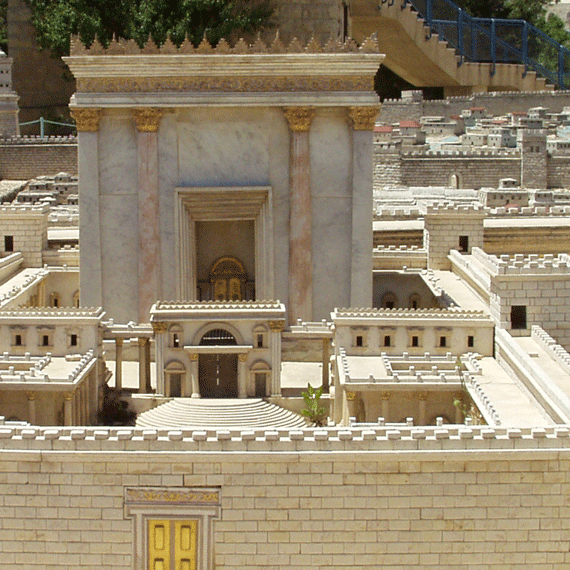 Model of the Jerusalem Temple, conquered, burned and destroyed by the Romans