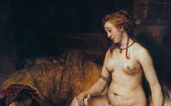 Rembrandt's Bathsheba holding a note from David