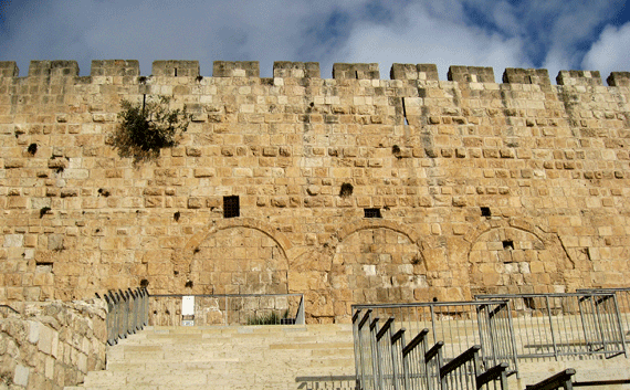 Hulda Gates in the southern Temple wall once led into the Temple Mount