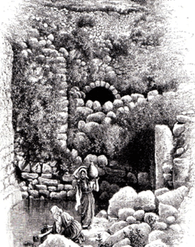Mid 19th century drawing of the Pool of Siloam