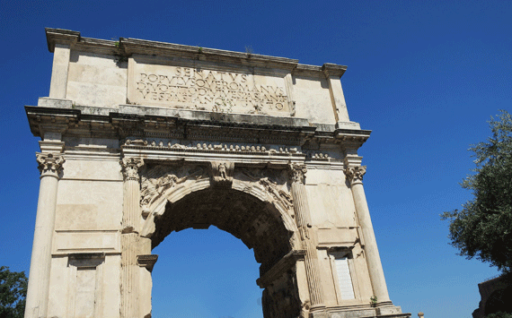 The Arch of Titus in Rome celebrates the Roman defeat of Judea