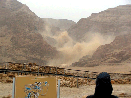 April 2006 waterfall opposite Qumran
