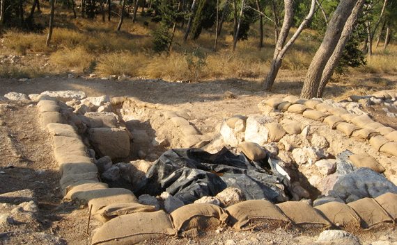 Excavation pit at Tel Azekah