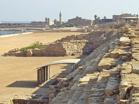 Original seats in Caesarea's hippodrome or horse course
