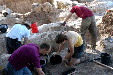 Excavating in Area A at Ramat Rahel