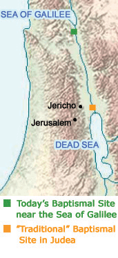 Map of the Baptismal Sites in Judea and the Galilee