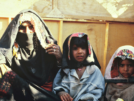 Beduin mother and her daughters