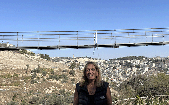 In the Valley of Ben Hinnom --Gehenna -- with the Mt of Olives in the background