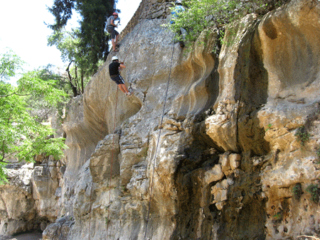 Rappelling down into the Valley of Ben Hinnom