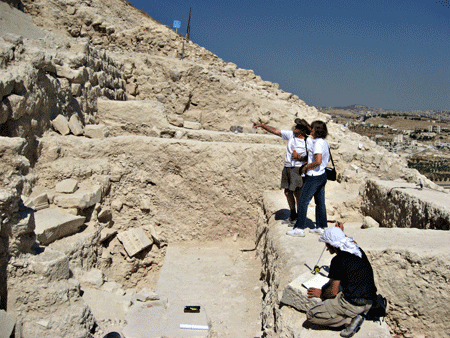 Ehud Netzer at the excavation site of Herod's Mausoleum