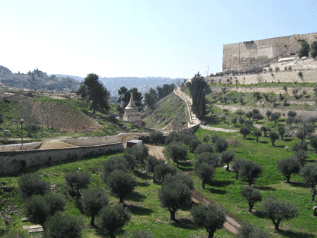 Absalom's Monument is located in the Kidron Valley east of the Temple Mount