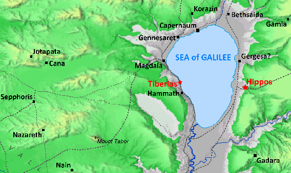 Map of Galilee with towns and villages of Jesus' day