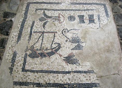 Magdala mosaic showing first century AD fishing boat