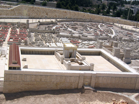 Model of the Temple courtyard where Paul was arrested