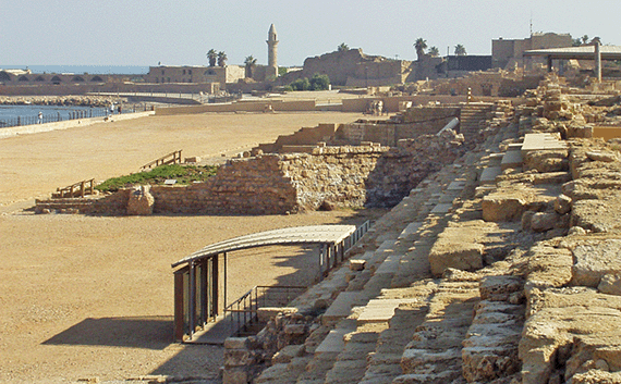 Seats of the 2000-year-old hippodrome at Caesarea