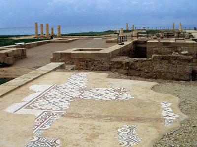 Mosaic floor in the palace in Caesarea, perhaps from the time of Paul