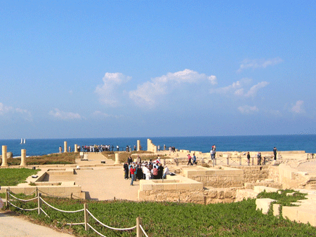 Pilate's palace on the shores of the Mediterranean at Caesarea