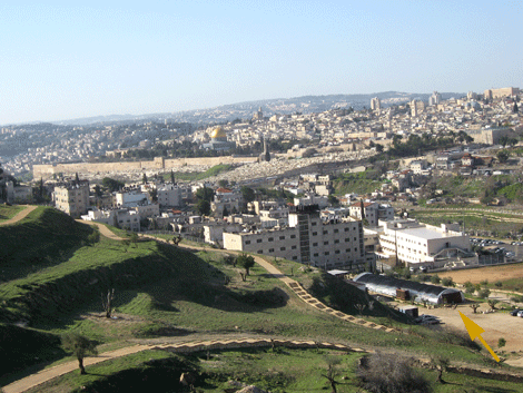 View of Jerusalem overlooking the Tzurim Valley sifting project