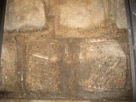 Herodion construction under the 1st century AD sidewalk