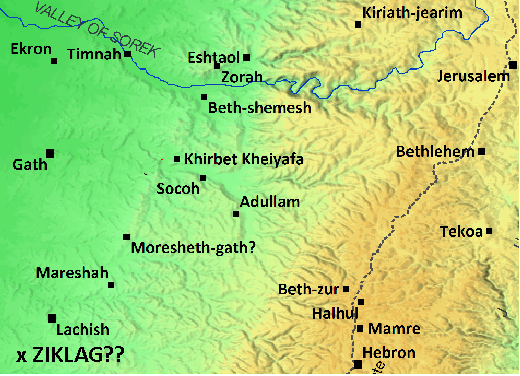 Is Ziklag to be located at Khirbet a-Ra'i near Lachish